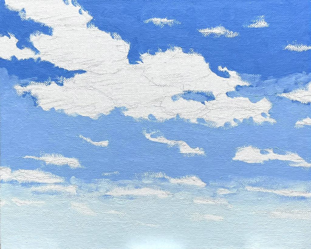 空と雲の描き方｜油絵で色が濁らず、立体感を生む方法【初心者向け