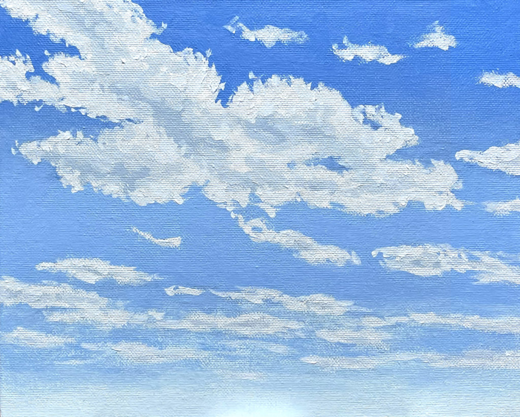 空と雲の描き方｜油絵で色が濁らず、立体感を生む方法【初心者向け